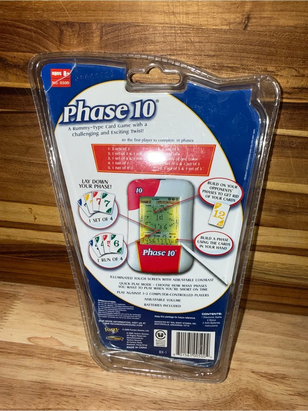 Phase 10 Electronic Handheld Travel Card Game 2008 by Techno Source New Sealed